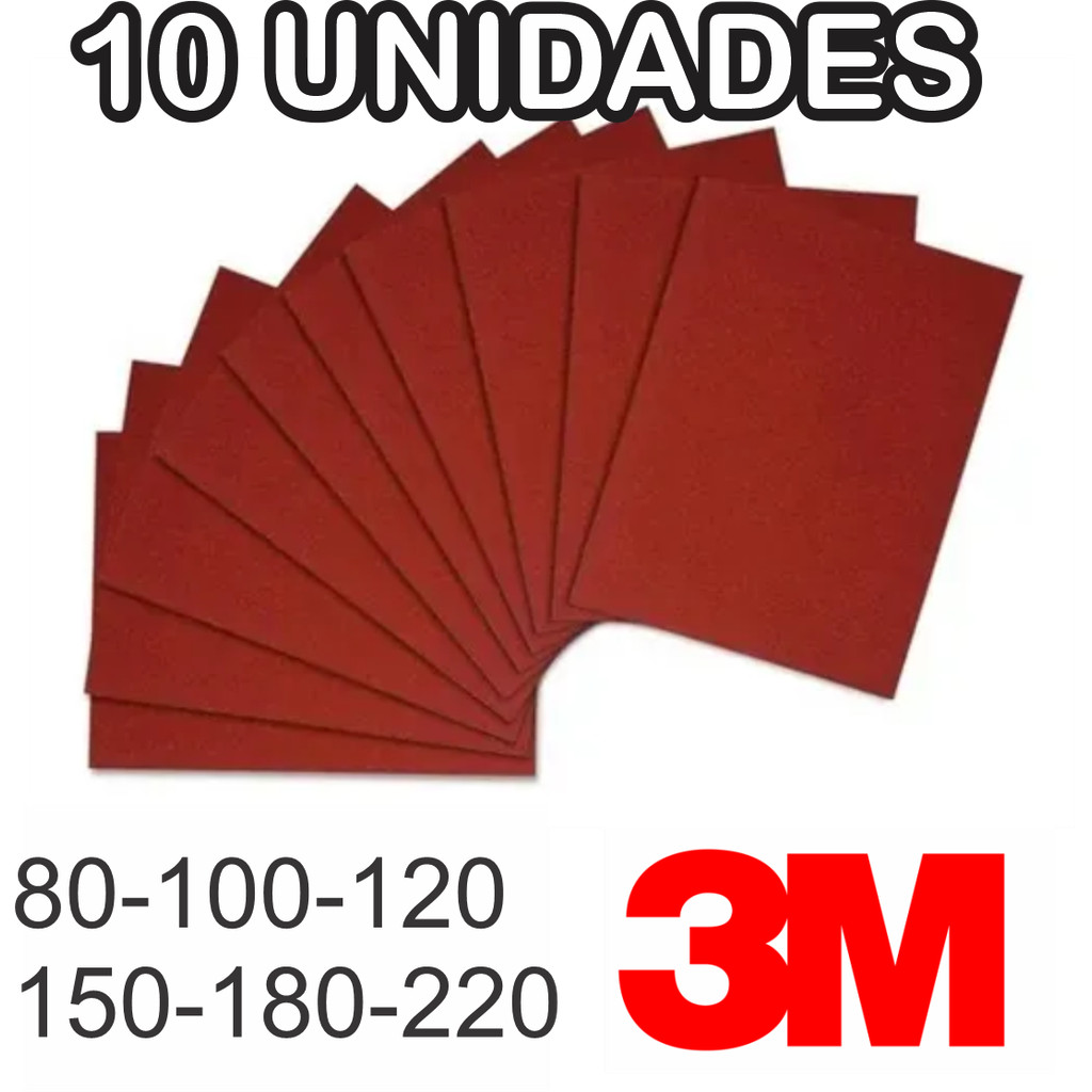 10 Unidades de Lixa Massa, Madeira, Parede, Gesso. Marca 3m Original em Oferta na Shopee
