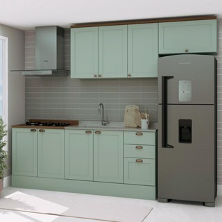 Armário De Cozinha Genialflex Iluminata 4 Peças Verde Mint em Oferta na Shopee