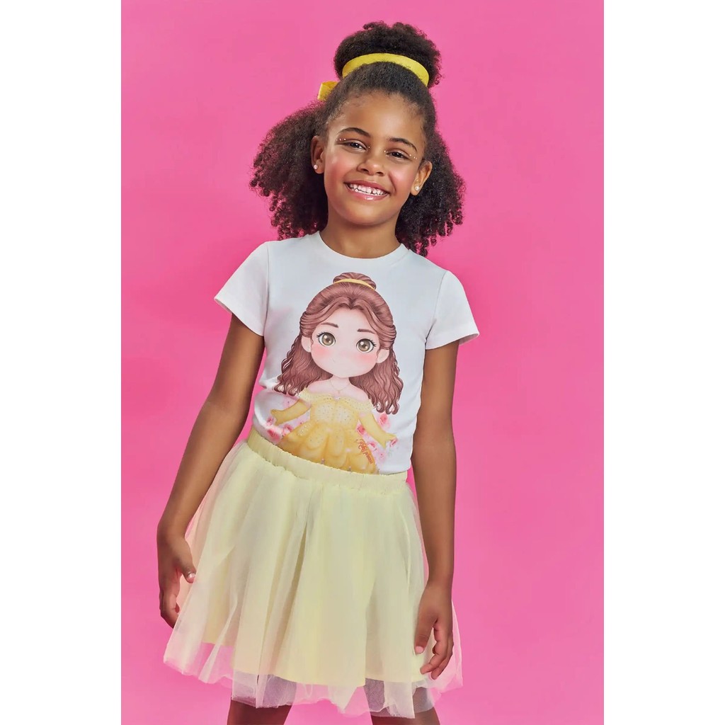 Conjunto Blusa e Saia de Tule Princesa Belle - KUKIÊ