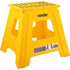 Banqueta Plástica Dobrável Amarela Altura 360mm Vonder