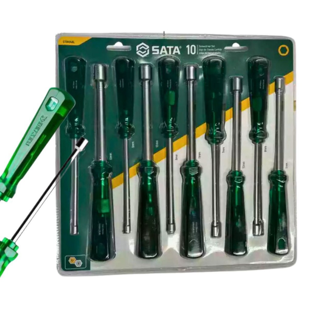 Jogo de Chaves Canhão SATA 10 Peças 4-13 mm ST08046L
