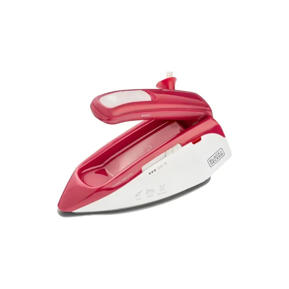 Ferro de Passar a Vapor Portátil para Viagem FXVG1 Black+Decker Vermelho