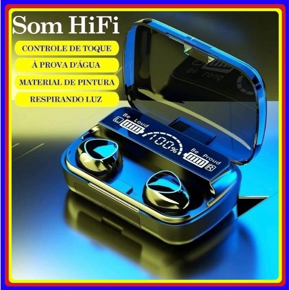 Fone De Ouvido bluetooth 5.3 Fone M10 Sem Fio tws Estéreo Com Pod Carregador
