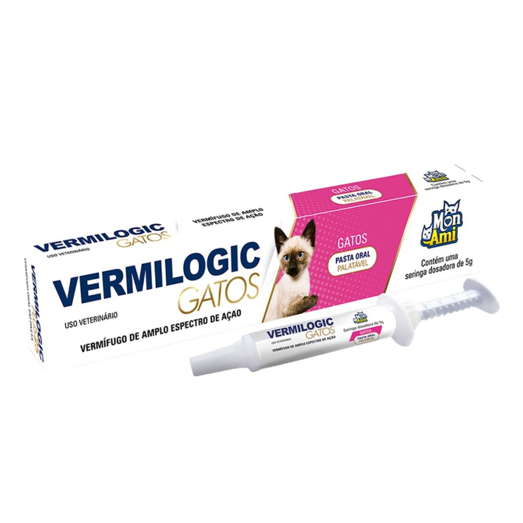 Vermífugo Vermilogic Para Gatos Mon Ami 5 gr em Oferta na Shopee