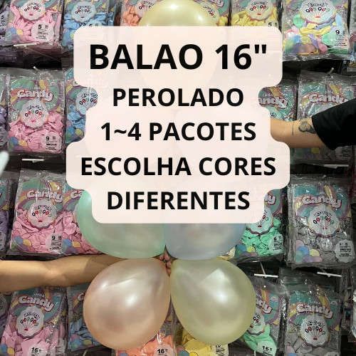 12~48 Balão Bexiga Perolado 16 Polegadas - Pic Pic - Perola Candy Colors em Oferta na Shopee