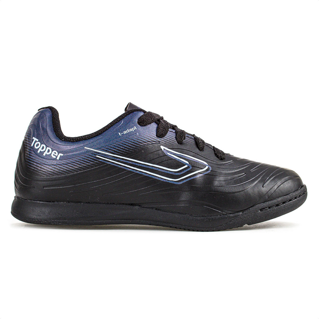 Chuteira Topper Futsal Forza III Preto Chumbo e Branco - Infantil