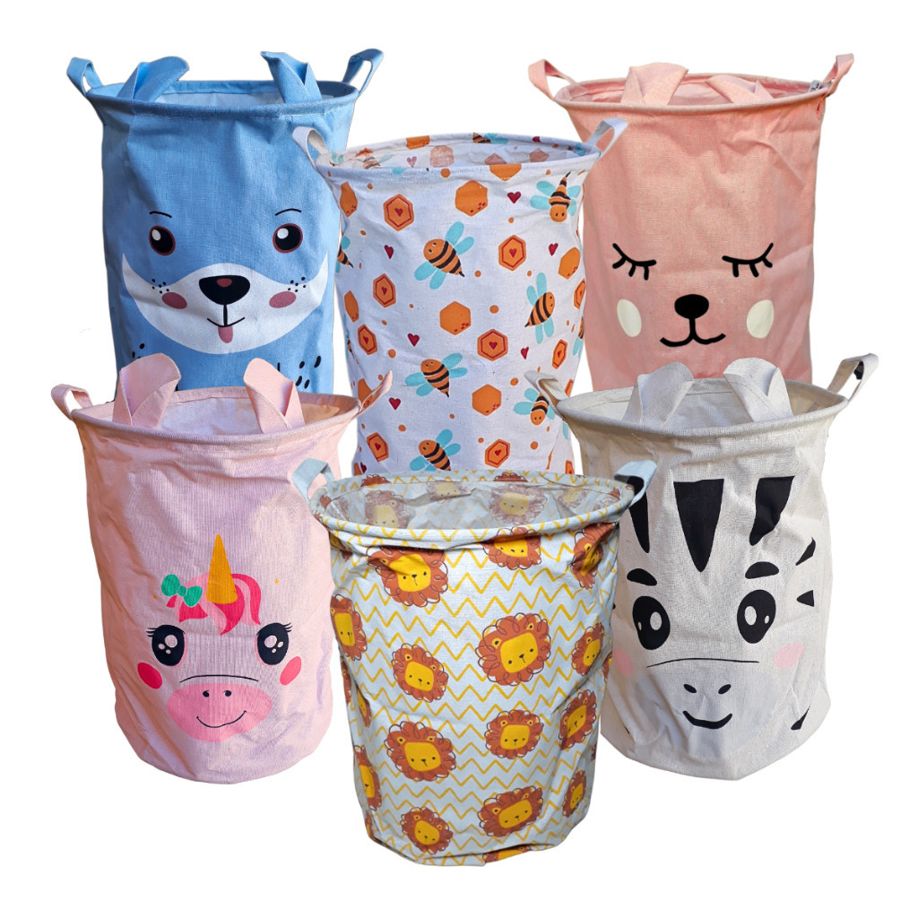 Cesto Organizador Multiuso Com Alça Dobrável Para Brinquedo E Roupa Suja