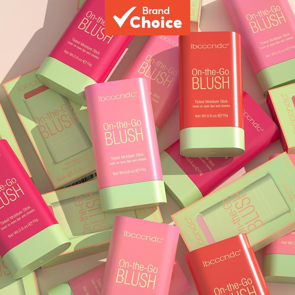 Stick de blush multi-funções-Cor natural de longa duração para maquiagem feminina