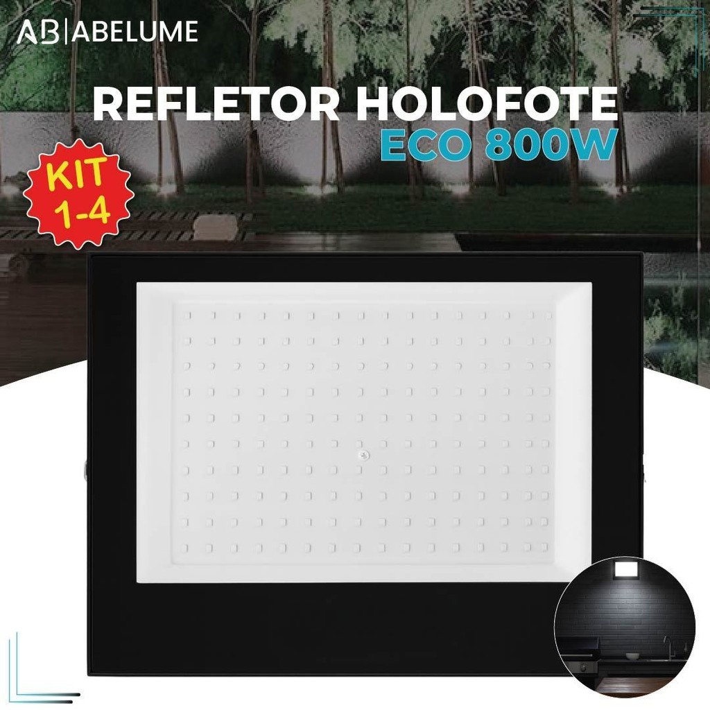 Holofote Refletor Led ECO Pro 800W Branco Frio 6500K (Luz Branca) | IP65 110V-220V Bivolt em Oferta na Shopee