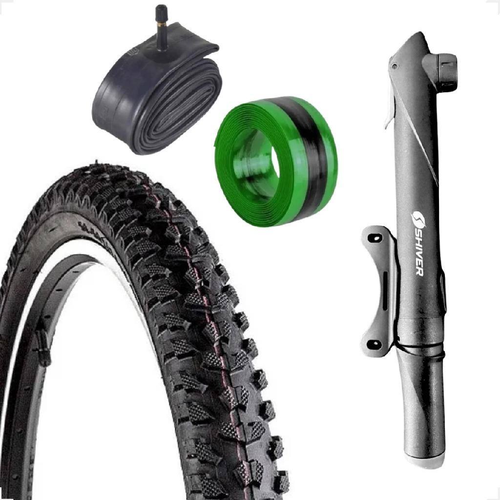 Pneu bicicleta Levorin Excess aro 26 1.95 Cravudo banda leve Camara bico grosso Bombinha + Brinde