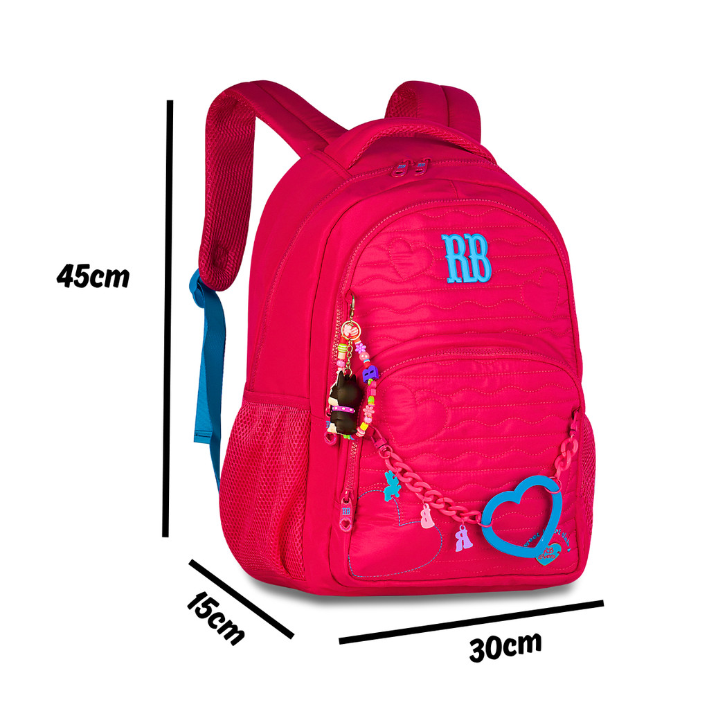 Mochila de Costas Rebecca Bonbon Heart Beats -Clio Style Cor:Rosa · foto 2