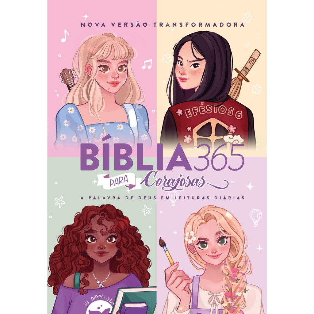 Bíblia 365 Para Corajosas | A Palavra de Deus em Leituras Diárias | Capa Dura | NVT | Mundo Cristão