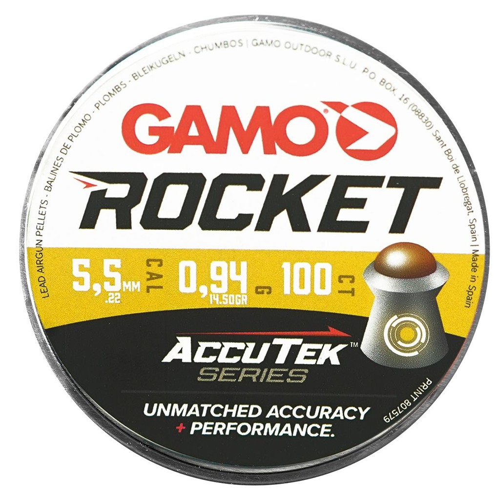Lata de Chumbinho Gamo Rocket Accutek 5.5mm 100un em Oferta na Shopee