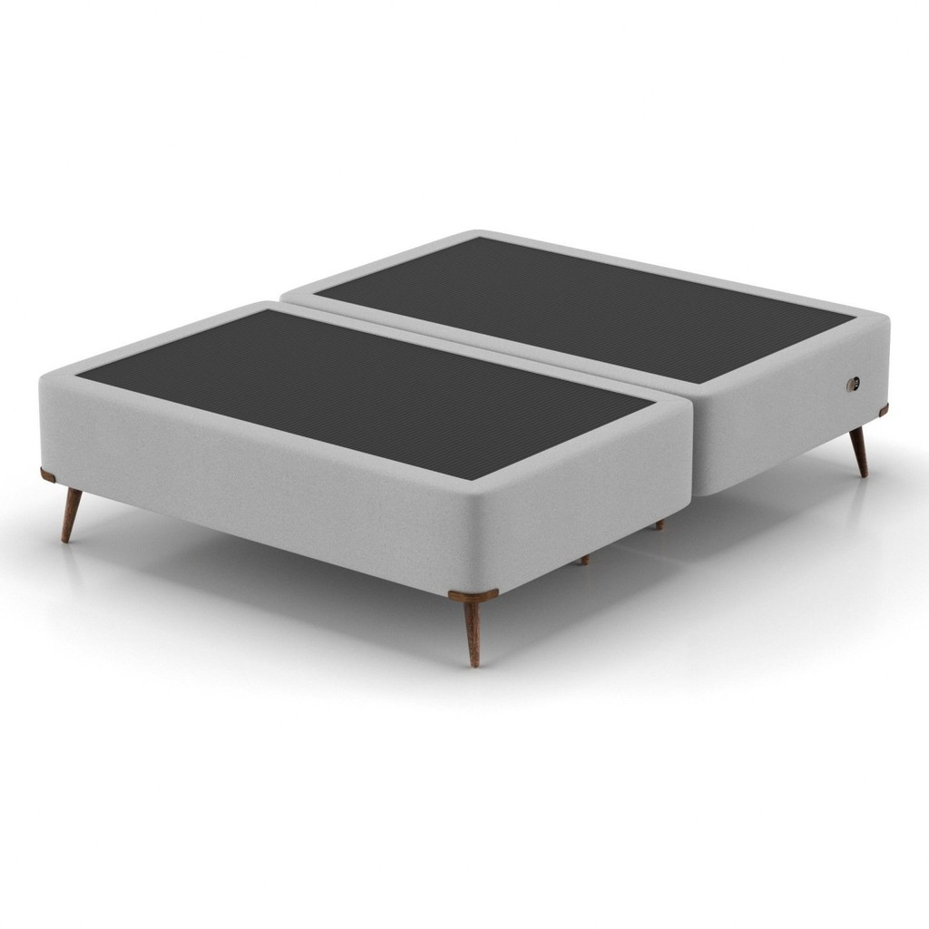 Base Box Queen 158x198x45cm com Porta USB Dupla  Cinza em Oferta na Shopee