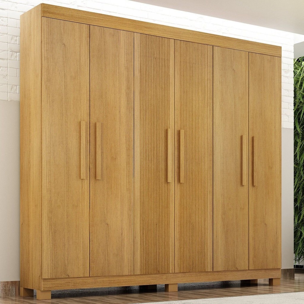 Guarda Roupa Casal 6 Portas 2 Gavetas 100% Mdf Norten Cinamomo