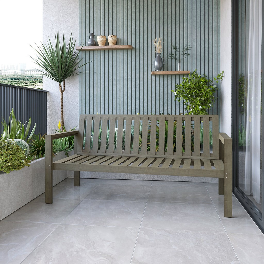 Banco de Jardim 3 Lugares Madeira Maciça Yescasa 3 em Oferta na Shopee