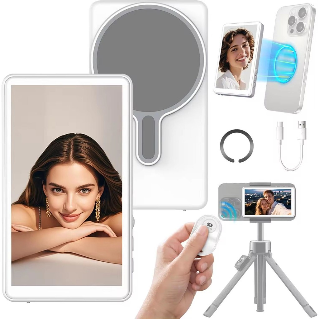 Tela Magnética Monitor Para Celular Sem Fio Smartphone Selfie Vlog Gravação