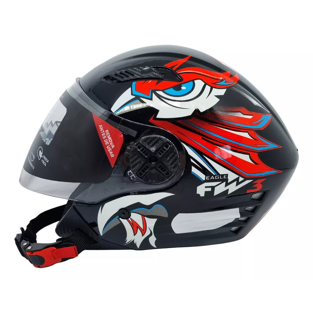 CAPACETE FW3 X OPEN EAGLE ABERTO em Oferta na Shopee