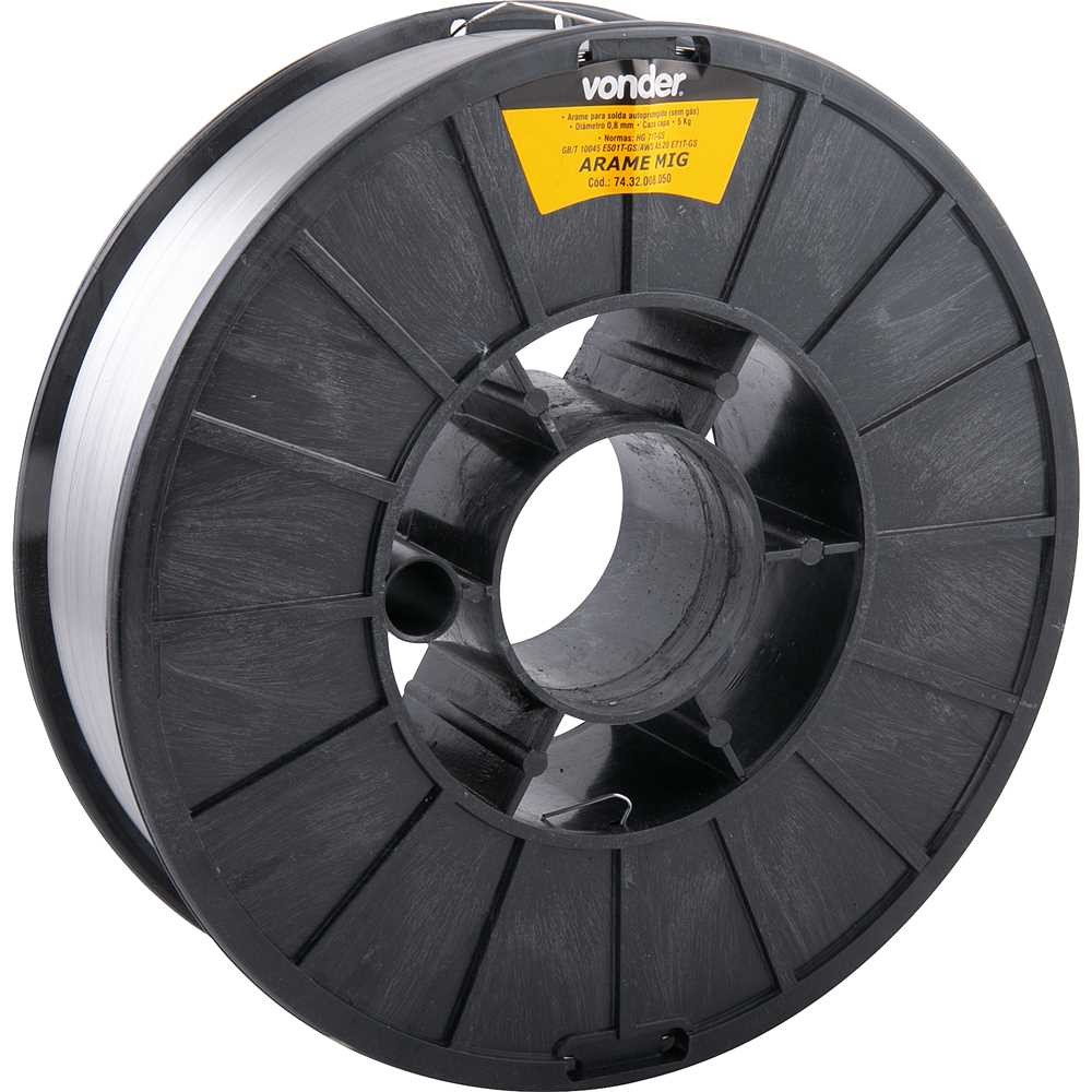 Arame MIG/MAG 0,8mm Carretel Plástico com 5 kg S/ gás Vonder em Oferta na Shopee
