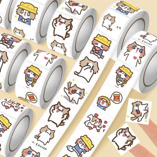 Mensal salário Meow Emoticon rolo adesivo dos desenhos animados simples bonito linha gatinho crianças recompensa diy ade