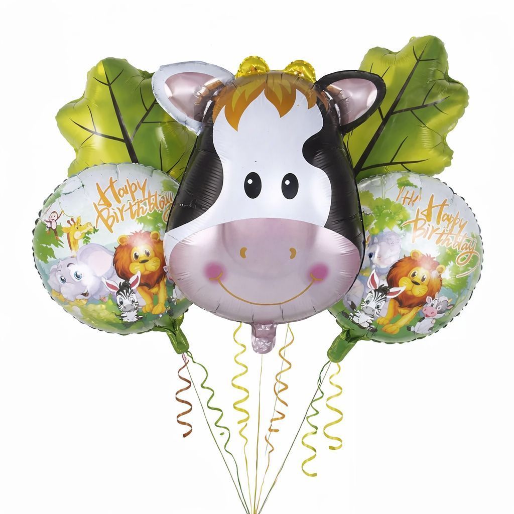 Kit 5 Balão Safari Animais Divertidos GRANDES Decoração Festa Fazenda safari menino menina