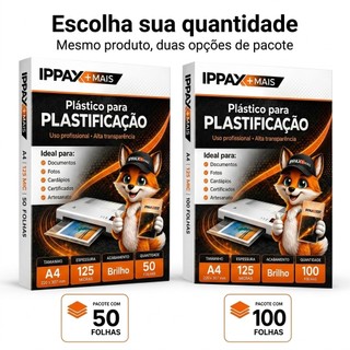 Plástico Para Plastificação Polaseal A4 0,05 Pouch Film 125 Micras 50/100 Folhas 220x307