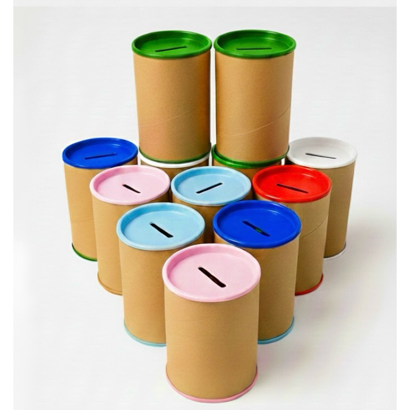 20 UN Cofres cofrinhos porta moedas para personalizar (Papelão) 9,5 cm de altura diâmetro 6 cm  6 cm