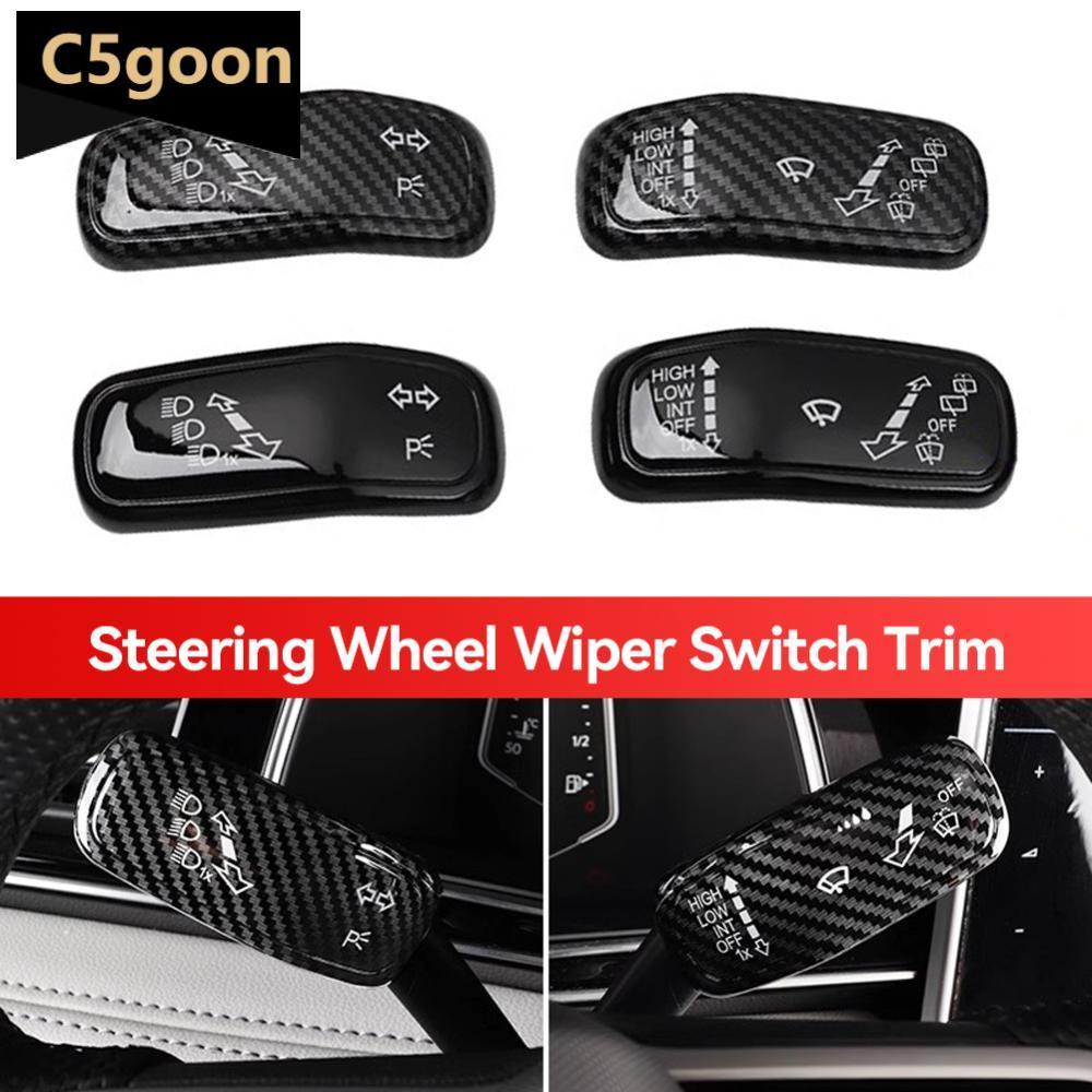 C5GOON 2 Pçs Volante Do Carro Farol Interruptor De Controle Capa Limpador Guarnição Acessórios Para VW Polo Golf 7 8 Jet