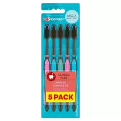 Escova Condor Classic Flex Macia Sortidas - Embalagem com 5 Unidades