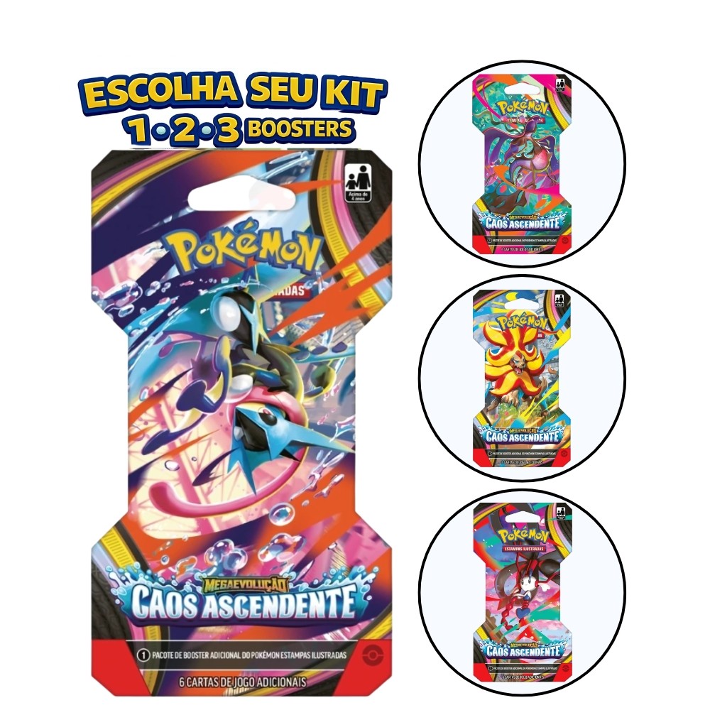 Escolha! CAOS ASCENDENTE Pokémon TCG Booster Cartas Copag ok