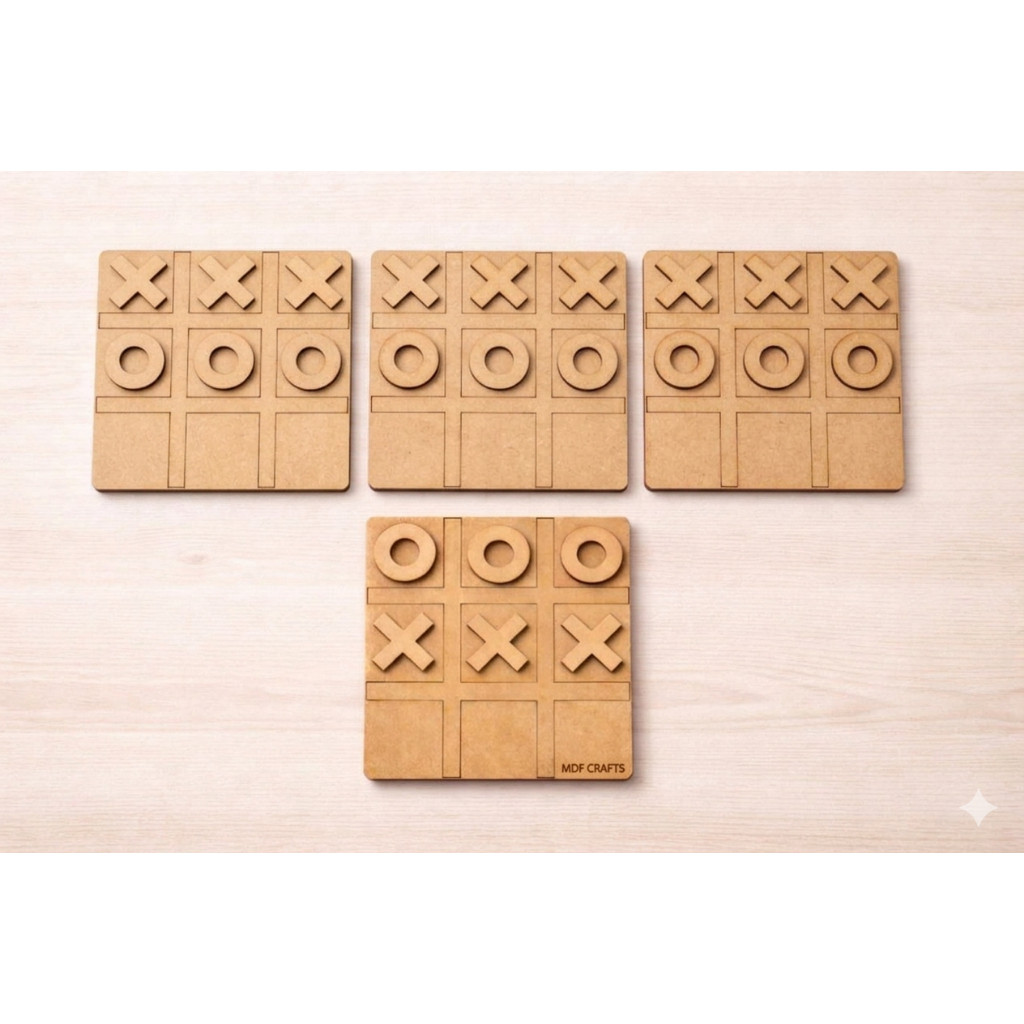 Kit 30 Jogo da Velha 10X10 MDF Educativo Brinquedo Pedagógico