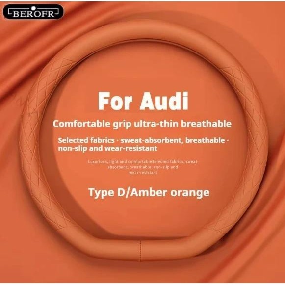 Capa Antiderrapante Para Volante De Carro Em Couro PU Com Decoração Automática Audi Q2 Q3 Q5 Q7 TT S3 S4 S5 S7 R8 RS3 RS