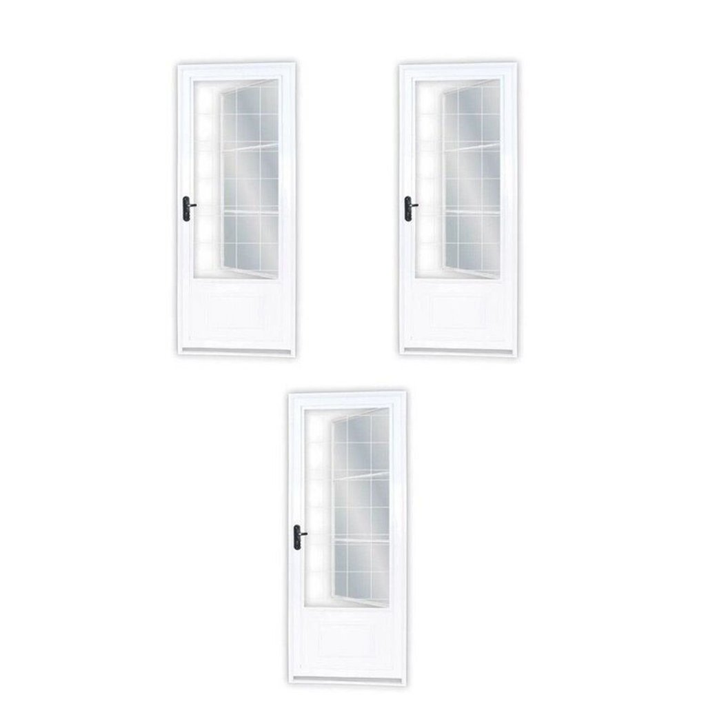 Kit com 3 Portas de Aço Postigo 215x85cm com Grade Quadrada Minas Sul Mgm