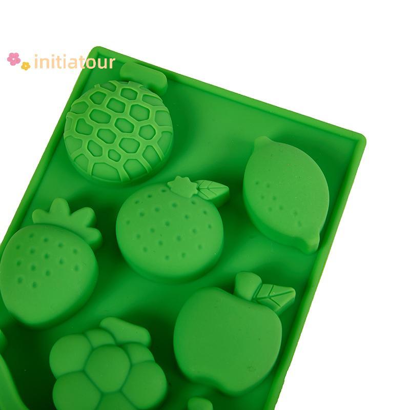 [Init-t] Molde De Silicone Em Forma De Fruta De Desenho Animado 3D Morango Banana Melancia Pêra DIY Sabonete Bolo De Cho