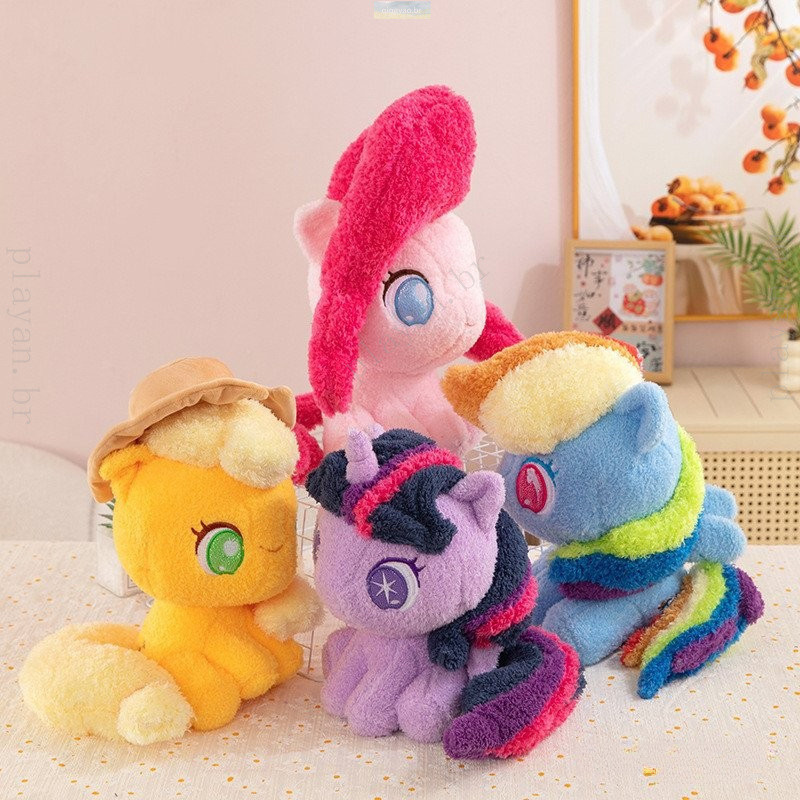 《PS1》Q Versão Brinquedo de Pelúcia My Little Pony para Meninas Twilight Sparkle Rainbow Dash Peter Pan Toy SP1