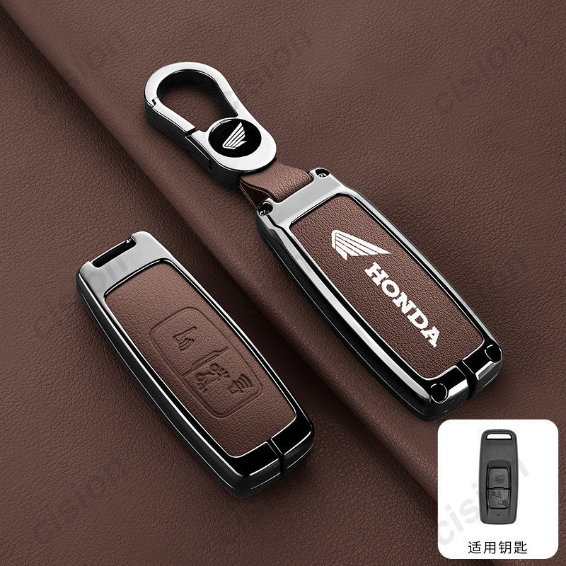Capa para Chave de Motocicleta Feita de Liga de Zinco e Couro de Cabra Genuíno, Porta-Chaves para Honda PCX ADV Click Fo