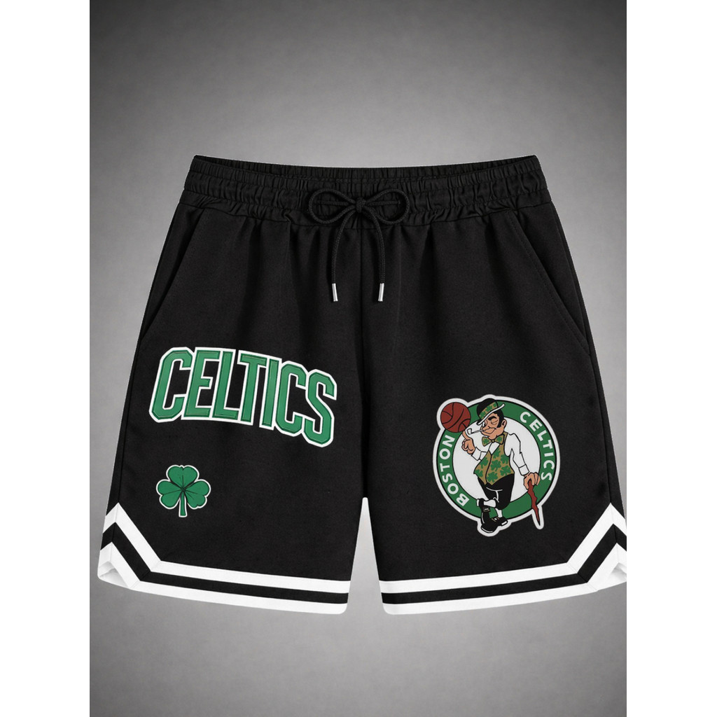 Short Basquete Masculino Dry Fit Oversized C E L T I C S Streetwear Esportivo Casual Academia Treino