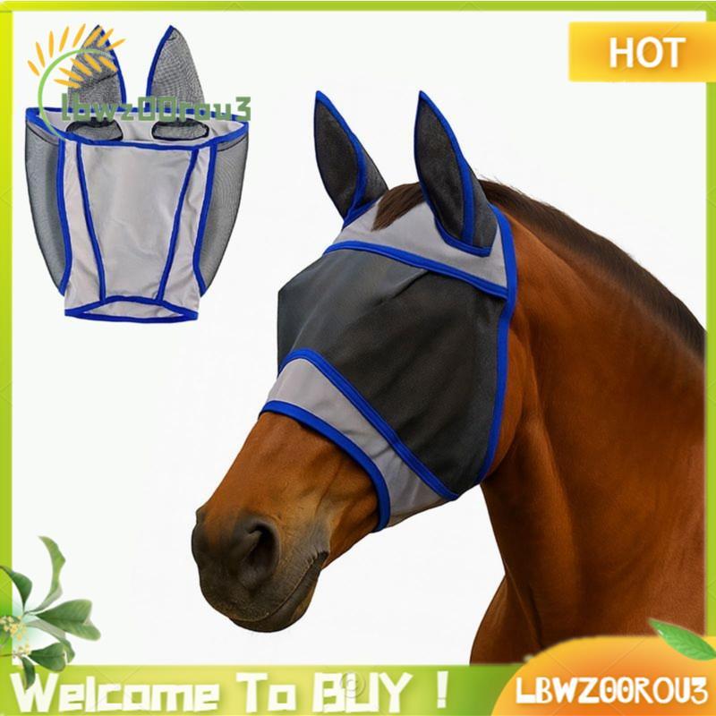 Máscara De Mosca De Cavalo Com Orelhas , Máscaras Super Conforto De Malha Fina De Proteção UV Cavalos De Respirabilidade