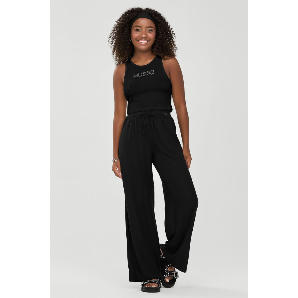 Conjunto Juvenil Menina Music Strass Beats Preto