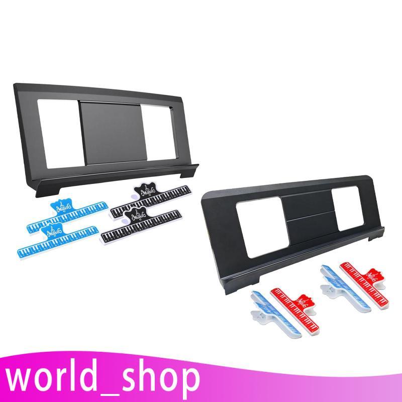 [World_shop] Suporte Para Música De Piano Portátil Livros Rack De Partituras Acessório De Plástico Com 4 Clipes Artistas