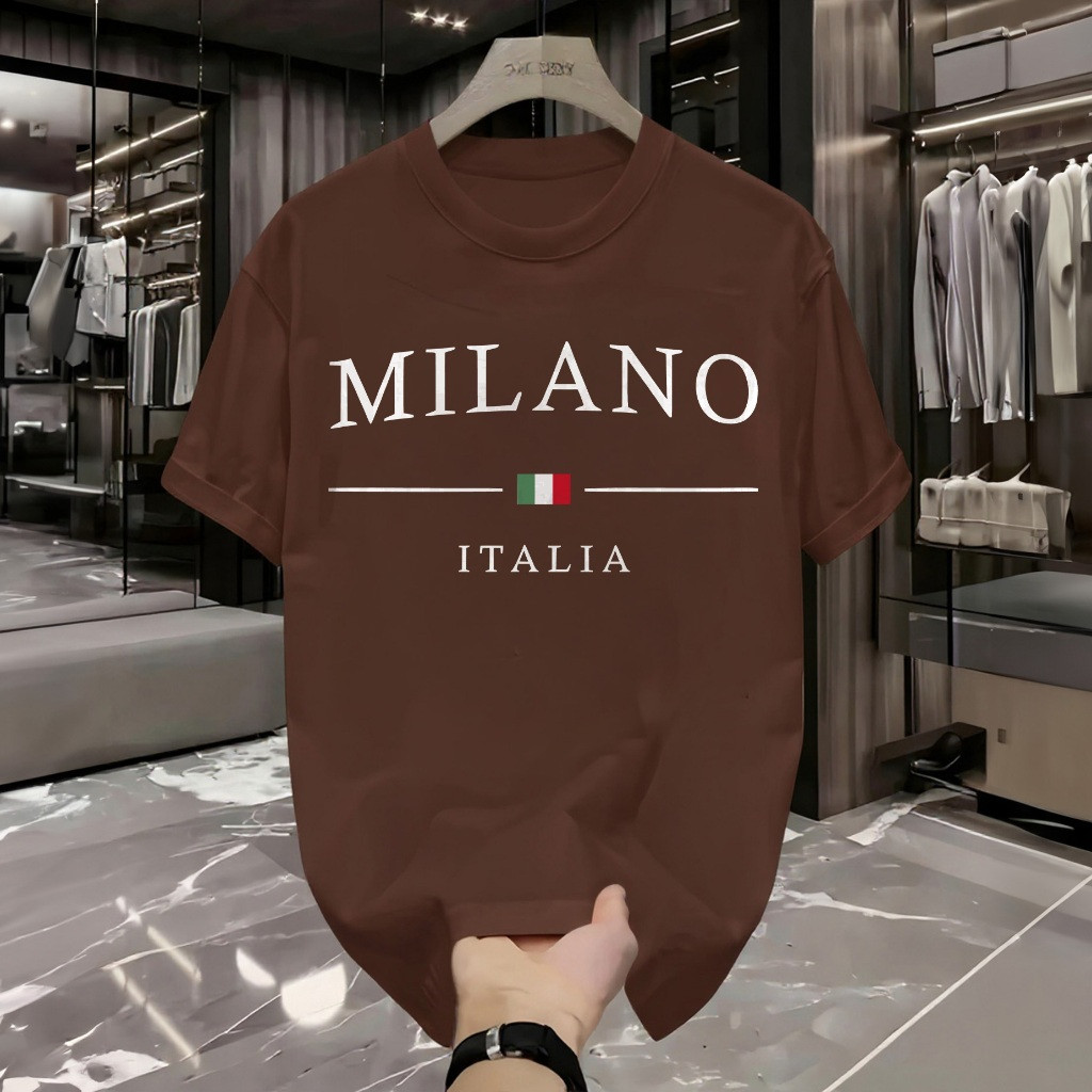 [Camiseta Premium em Algodão Puro]GXG Camiseta Milano Italia T-Shirt Camisa Masculina Street Wear Manfinity
