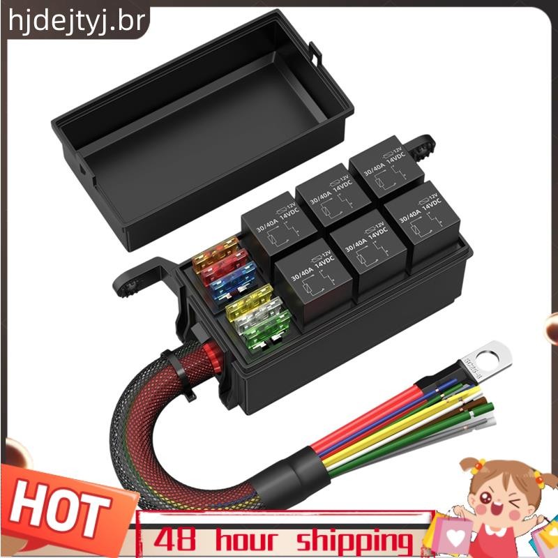 Painel De Relé De Fusível Modificado Para Automóvel De 6 Vias , Caixa , Adequado Automóveis , Carros , Navios
