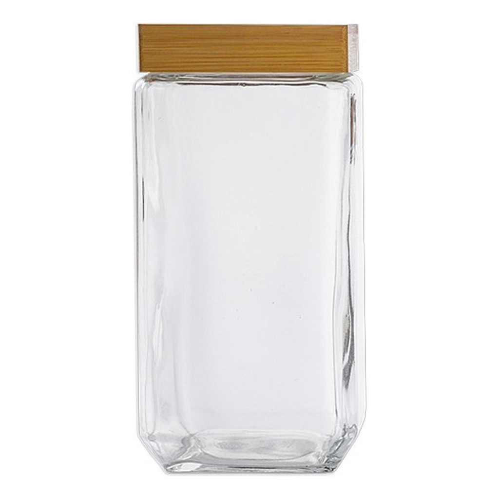 Pote De Vidro Quadrado C/ Tampa Em Bambu Moderno 2160ml Transparente em Oferta na Shopee