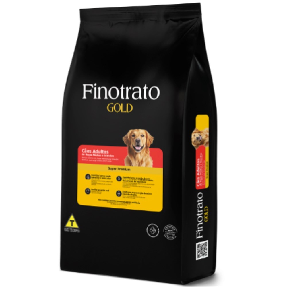 Ração Para Cachorro Finotrato Gold Cães Adultos Raças Grandes  15 kg