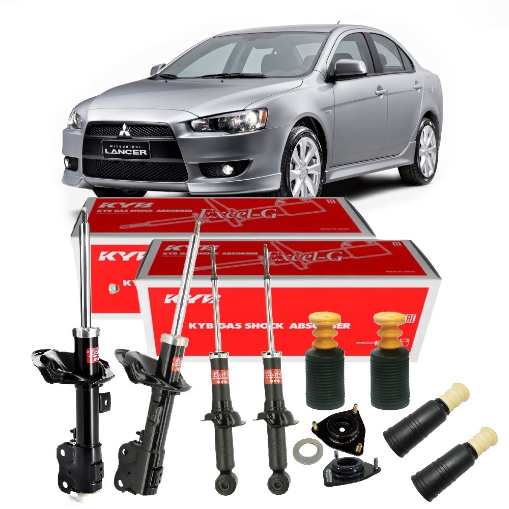 4 AMORTECEDORES + KITS MITSUBISHI LANCER 2012 ATÉ 2020 KAYABA