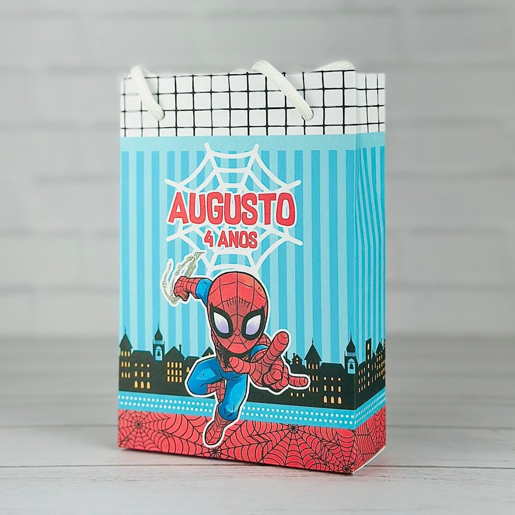 Sacolinha Homem Aranha Cute | Personalizada Com Nome | Festa Aniversário Lembrancinhas Personalizados Sacola de Doces