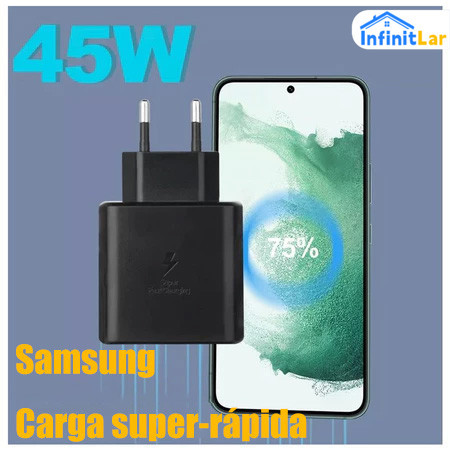 Carregador Rápido 45W Tipo-C Original com Eficiência Energética carregador para celular +cabo de carregamento