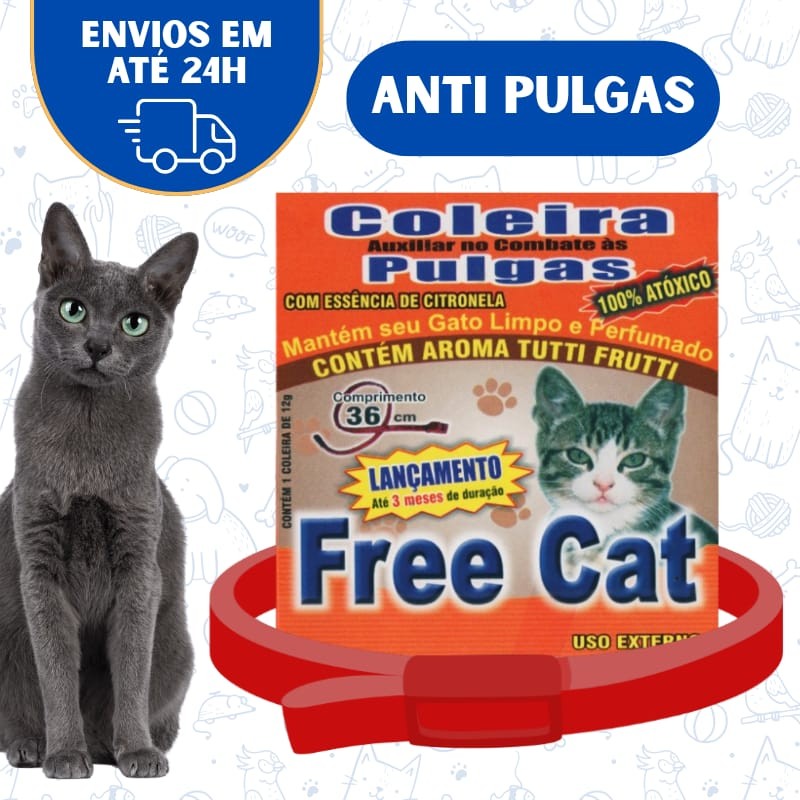 Coleira Anti Pulga Gato Pet Cachorro Gatos Free Cat