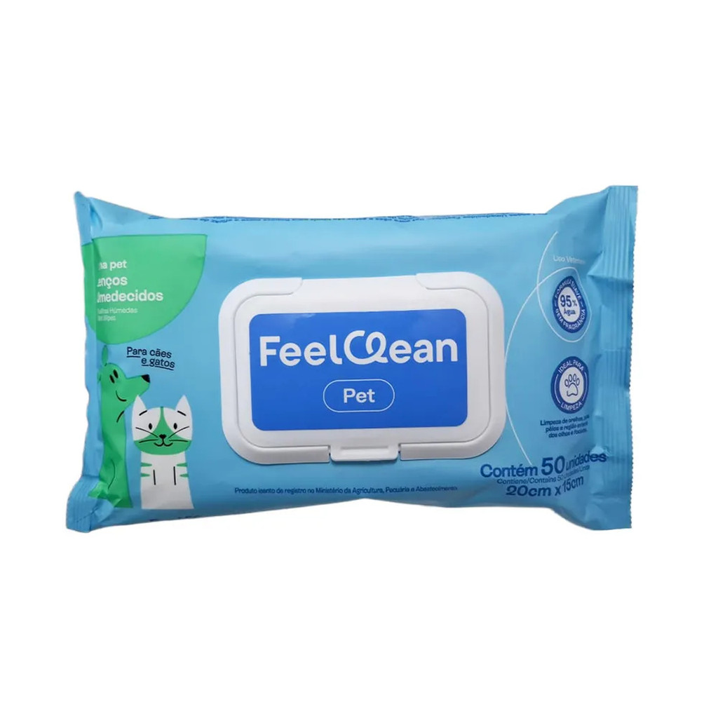 Lenço Umedecido Feelclean Pet 50 Unidades em Oferta na Shopee
