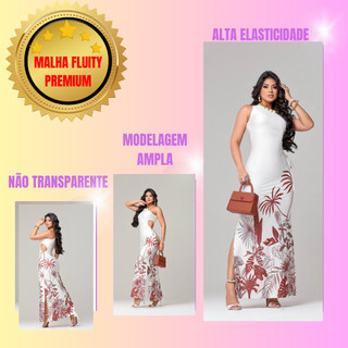Vestido Sereia longo Malha Fluity Premium Versátil Elegante Atemporal Moda Estica Fashion Blogueira